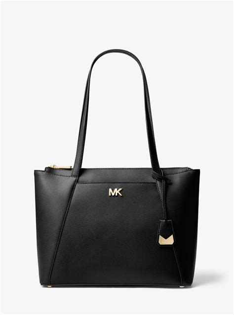 michael kors maddie tote large|Maddie Medium Crossgrain Leather Tote Bag .